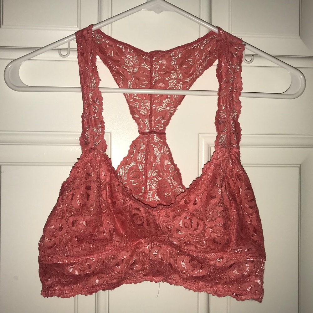 Pink lace bralette